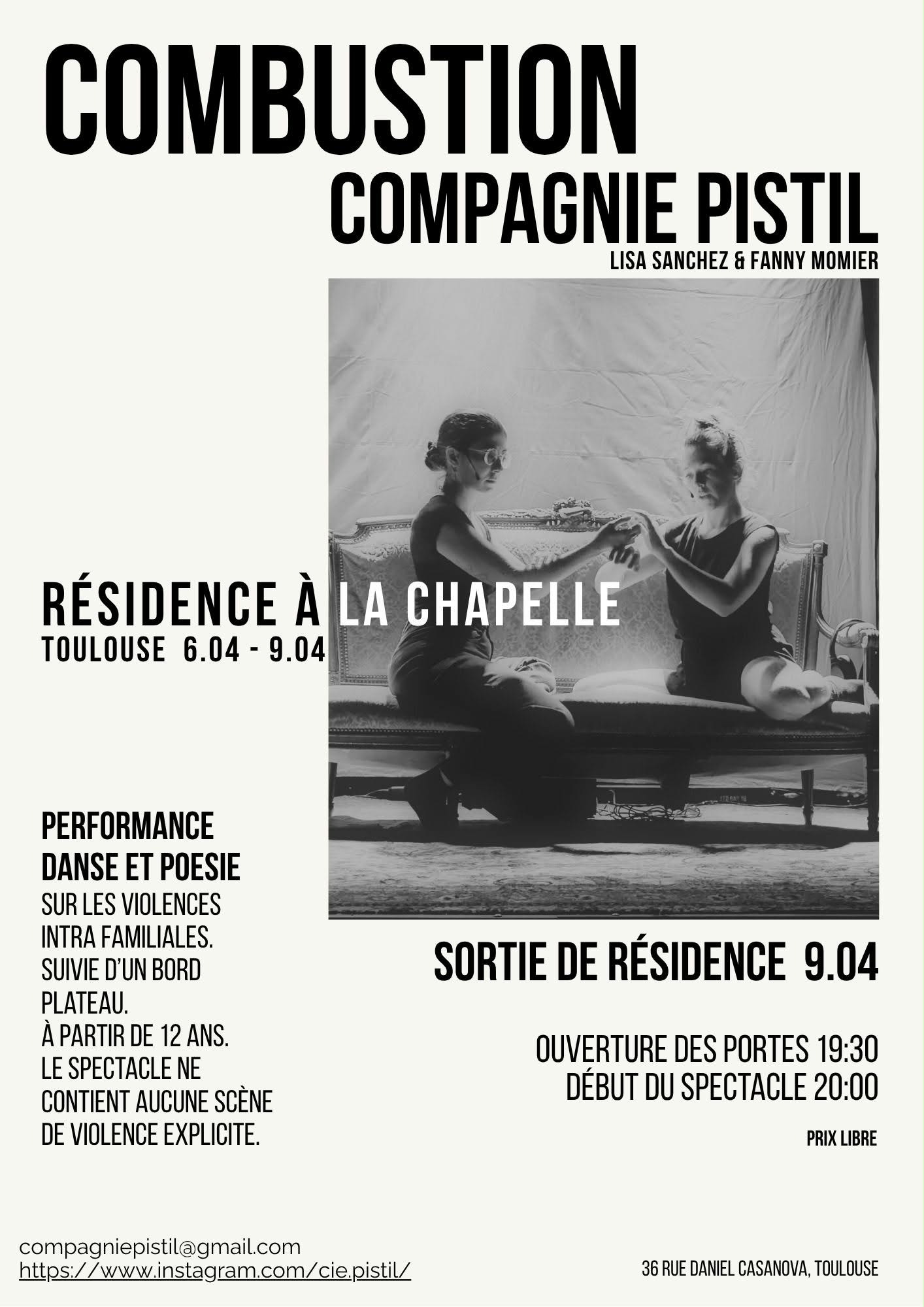 COMBUSTION de la compagnie PISTIL